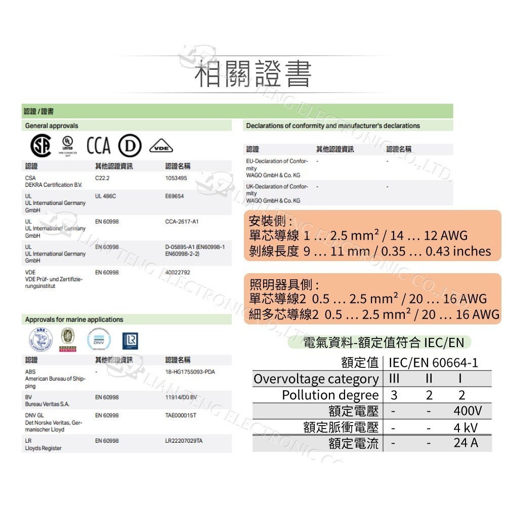 聯騰．WAGO 德國原裝 224 系列｜快速接頭 10入裝｜照明器具專用連接神器-細節圖3