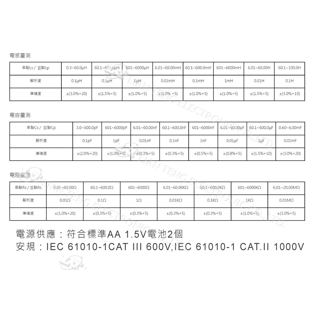 聯騰．DER EE 得益 DE-5003 數位型萬用電錶+LCR-細節圖6