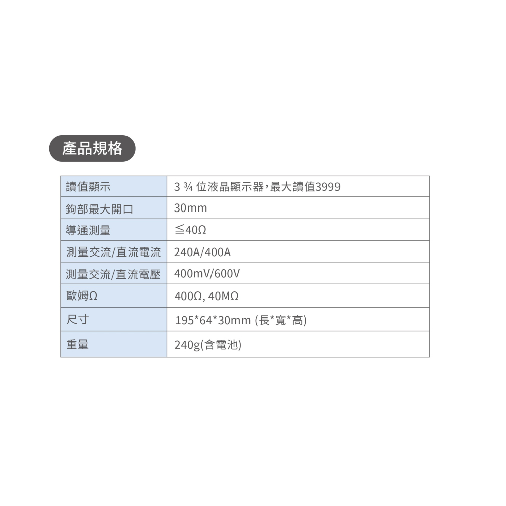 聯騰．TENMARS TM-13E AC/DC 交/直流數位式鉤錶-細節圖3