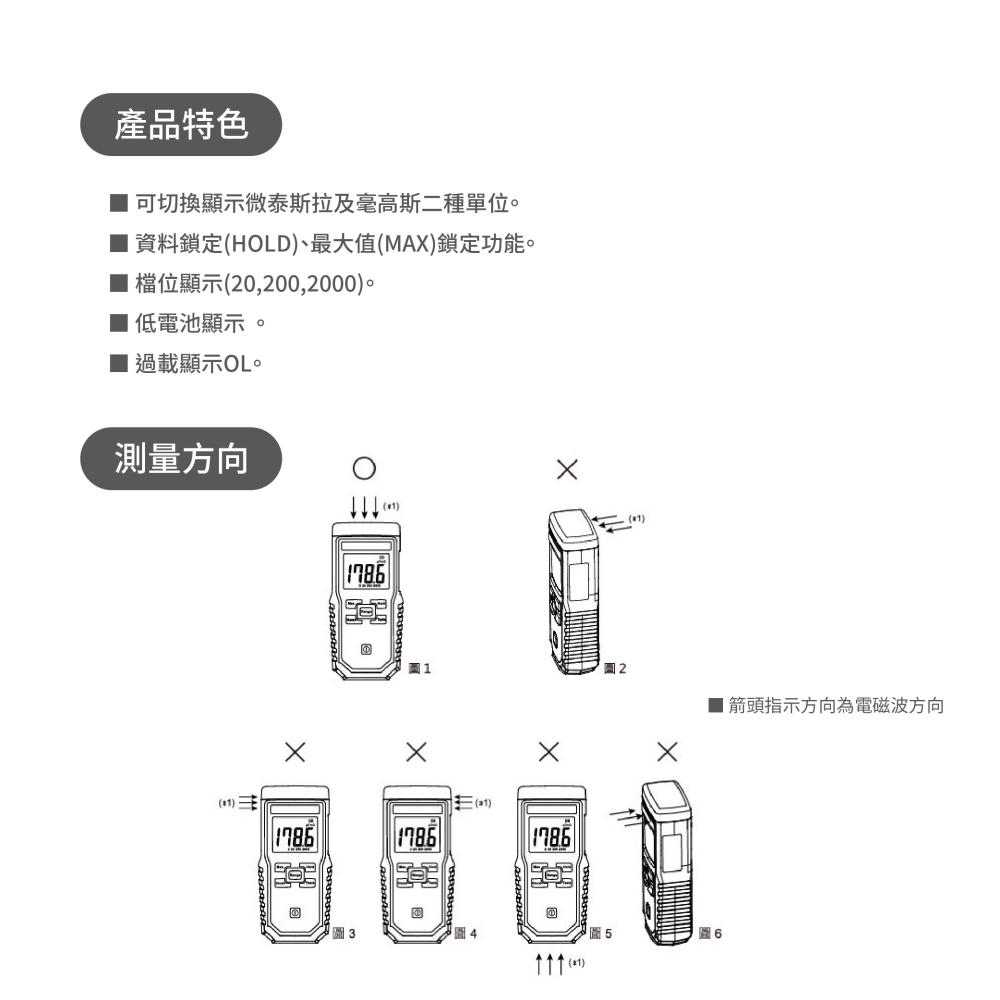聯騰．TENMARS TM-190 / TM-191 電磁波測試計-細節圖5