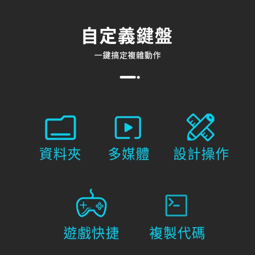 聯騰．有線自訂義鍵盤｜6鍵+1旋鈕 ｜紅軸｜白色/黑色｜機械鍵盤 隨插即用 快捷操作-細節圖2