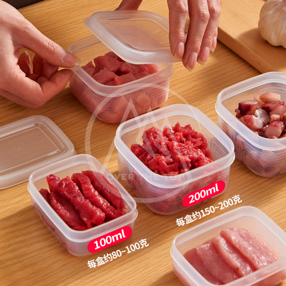 日本製 保鮮盒／薄型保鮮盒 扁型保鮮盒 肉片分裝盒 肉類冷凍保鮮 瀝水保鮮盒 蔥花保鮮盒 可微波保鮮盒【超越巔峰】-細節圖5