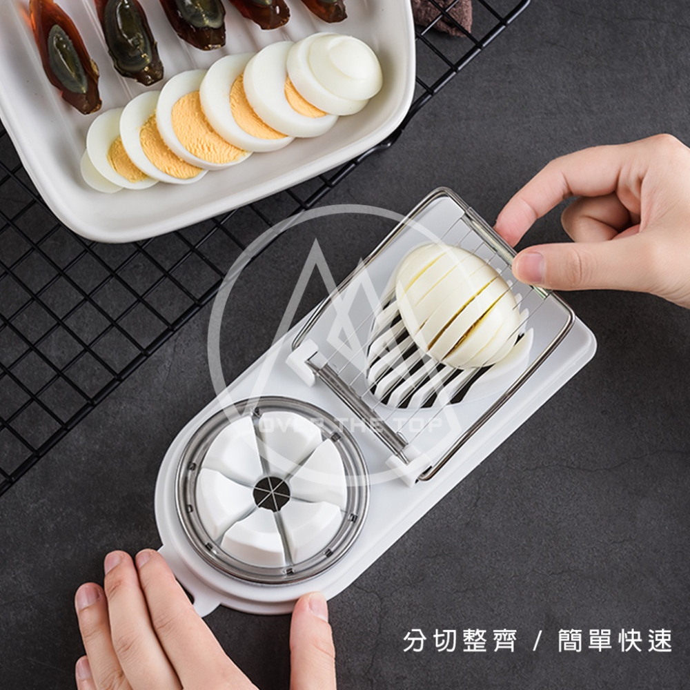 日本 ECHO 2合1不鏽鋼切蛋器／花式切蛋器 雞蛋切片器 切瓣器 皮蛋切片器 水煮蛋沙拉切片器【超越巔峰】-細節圖8