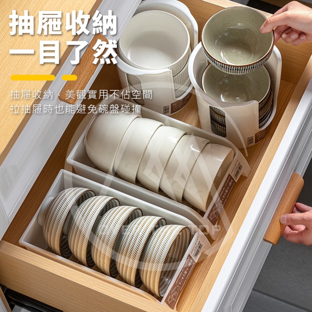 日本製 碗盤收納架／碗公收納架 碗盤瀝水架 盤子置物架 通風瀝水 碟架 盤架 碗架 廚房收納架 餐具收納【超越巔峰】-細節圖4