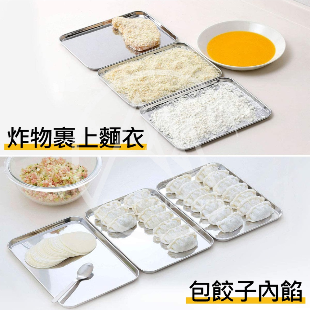 日本製 下村企販 不鏽鋼料理盤（3入組）／淺型調理盤 瀝油盤 備料盤 備料碗 不鏽鋼方盤 廚房托盤【超越巔峰】-細節圖3