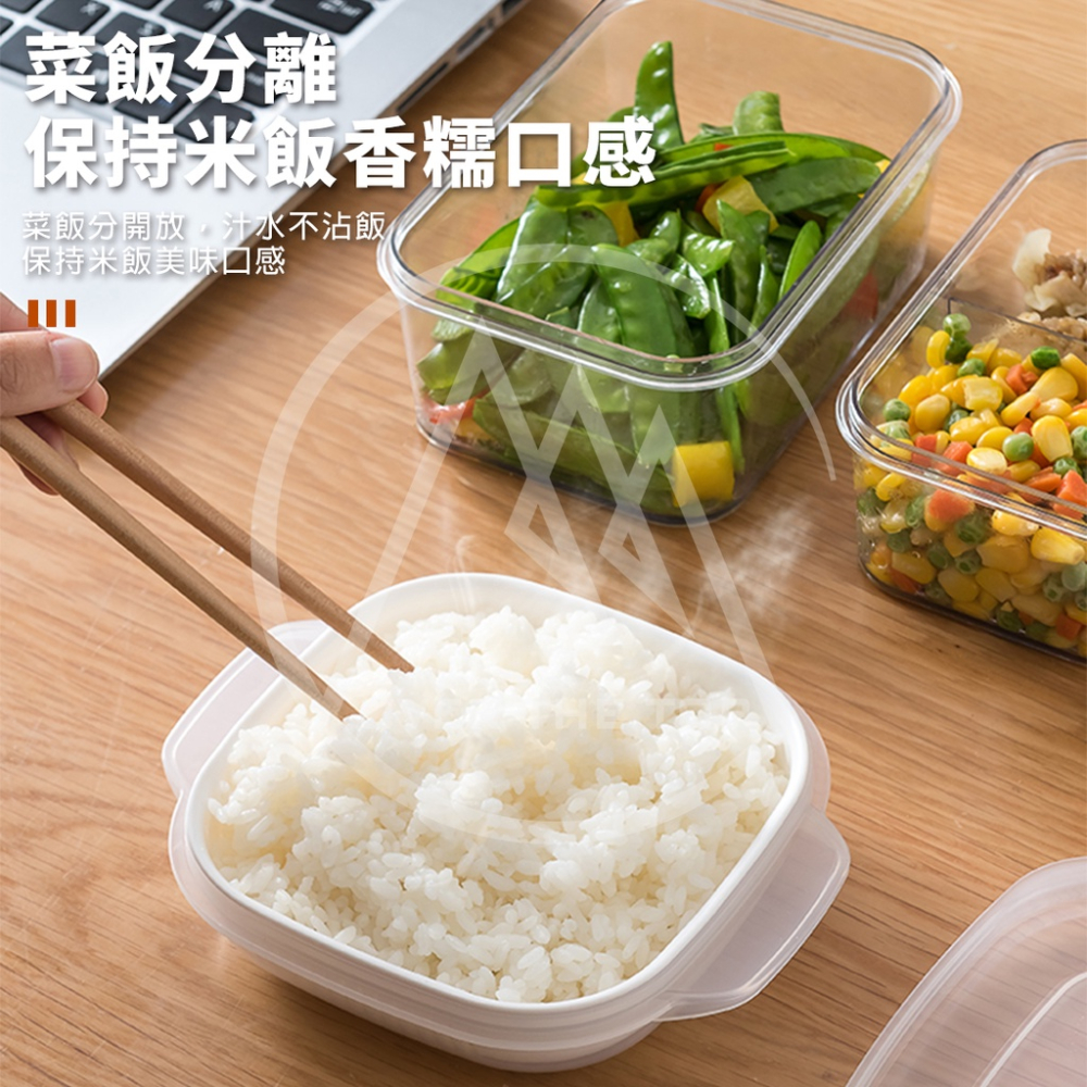 日本製 冷凍微波保鮮盒（附瀝水籃）／白飯保鮮盒 米飯保鮮盒 冷凍飯盒 白飯分裝盒 冷凍保鮮盒 雙層瀝水保鮮盒【超越巔峰】-細節圖7