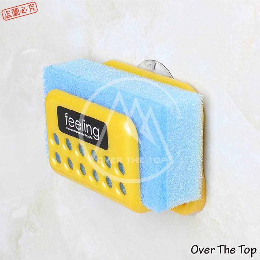 日本製 海棉置物架／菜瓜布置物架 收納架 置物籃 海棉架 洗手槽置物收納架 無痕菜瓜布架 吸盤式收納置物架【超越巔峰】-細節圖5