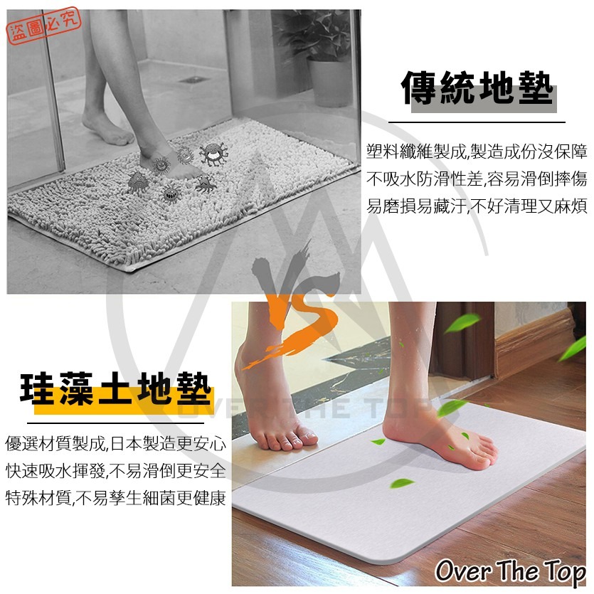 （日本製不含石棉）NEW Fujiwara 珪藻土地墊／浴室地墊 浴墊 硅藻土地墊 【超越巔峰】-細節圖3