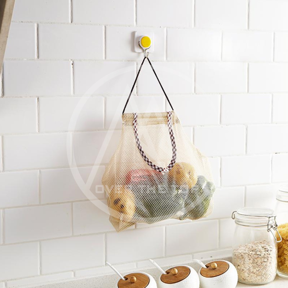 日本進口 蔬果收納網袋／洋蔥袋 大蒜掛袋 環保網袋 廚房收納網袋 壁掛式蔬果掛袋 網格收納袋 蒜頭袋 儲物袋【超越巔峰】-細節圖8