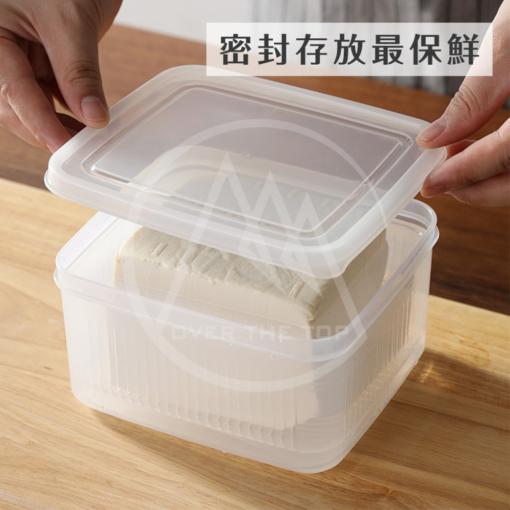 日本製 密封瀝水保鮮盒 1.1L（可微波）／香料保鮮盒 蔥蒜辣椒收納盒 蔥花盒 蔥薑盒 豆腐盒 微波保鮮盒【超越巔峰】-細節圖2