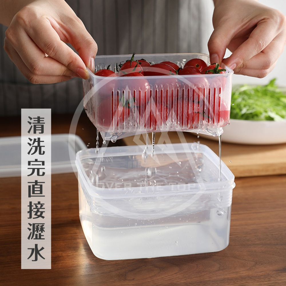 日本製 密封瀝水保鮮盒 1.1L（可微波）／香料保鮮盒 蔥蒜辣椒收納盒 蔥花盒 蔥薑盒 豆腐盒 微波保鮮盒【超越巔峰】-細節圖4