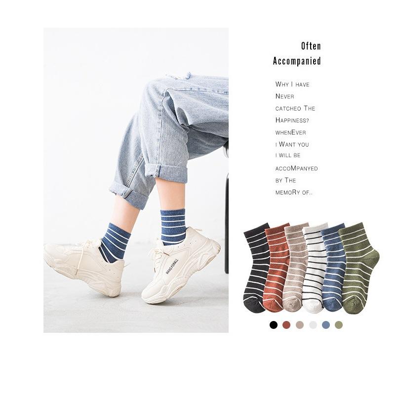 現貨-襪子 條紋中筒襪 學生襪 條紋襪子 中筒襪 潮流百搭 韓版襪子 女生襪子 襪子女 棉襪 女襪 襪子 條紋襪-細節圖6
