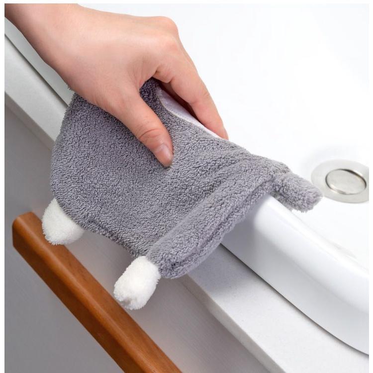 可愛企鵝擦手巾 珊瑚絨擦手巾 可掛式擦手巾-細節圖4