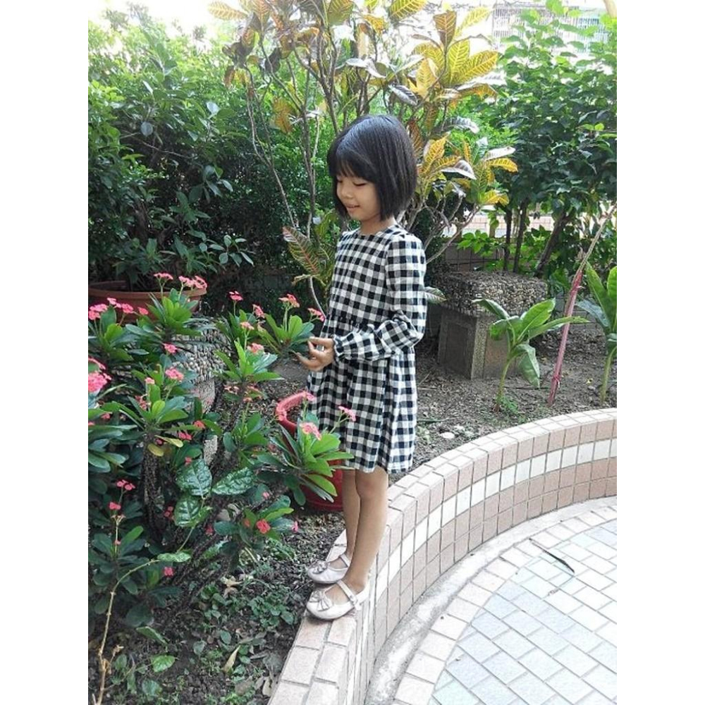 5折出清~台灣現貨 EPK格紋小女生秋冬洋裝100/110/120/130/140/150-細節圖3