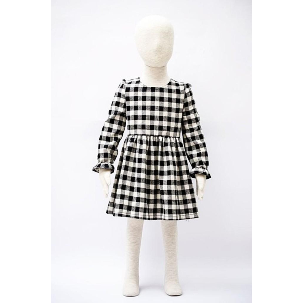 5折出清~台灣現貨 EPK格紋小女生秋冬洋裝100/110/120/130/140/150-細節圖4