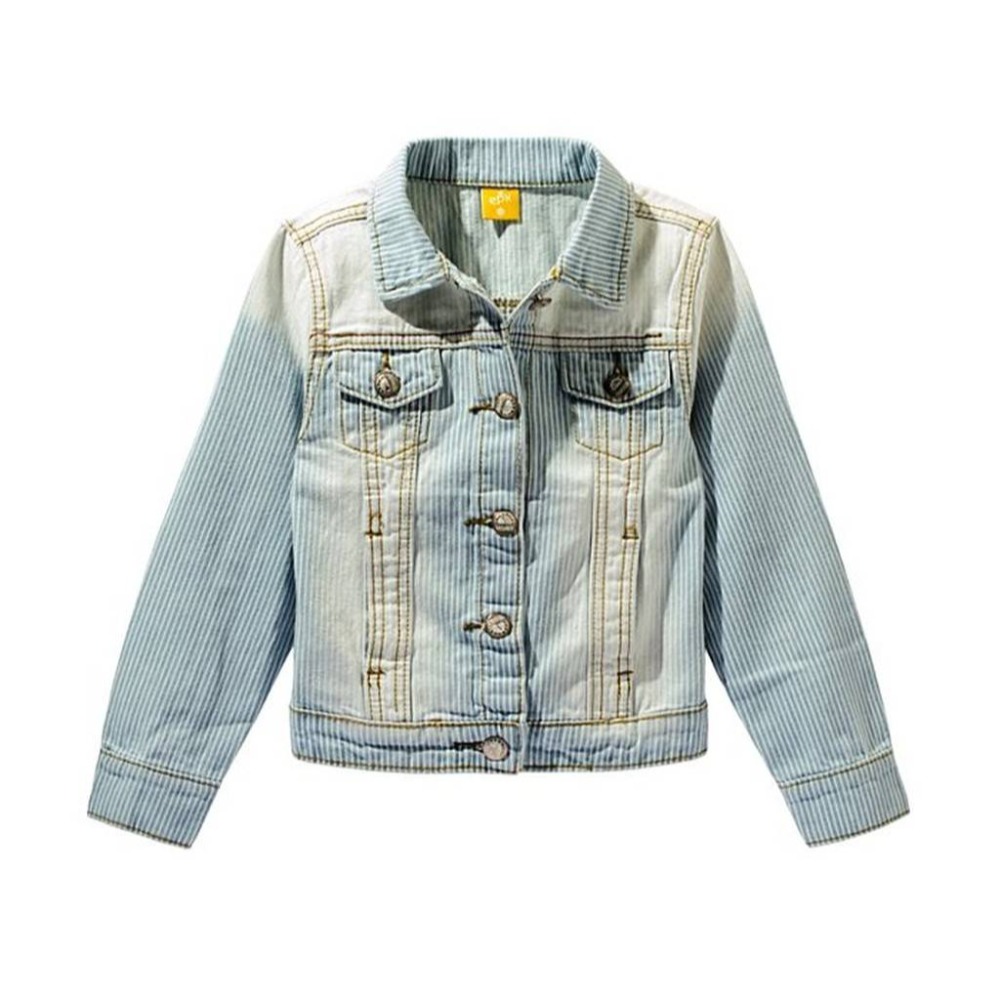 5折出清~台灣現貨 EPK 條紋刷白牛仔親子外套110碼/120碼/130碼/140碼/150碼-規格圖3