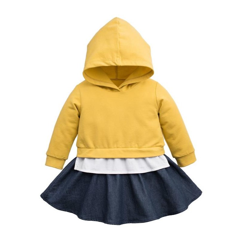 5折出清~台灣現貨 假2件連帽洋裝9m/12m/18m/24m-規格圖2