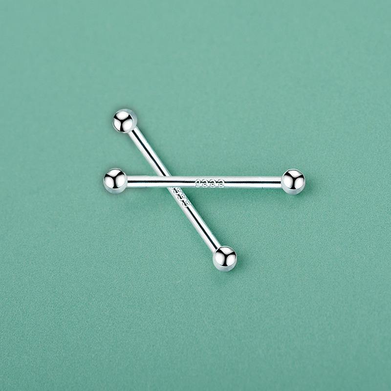 99純銀雙頭耳棒