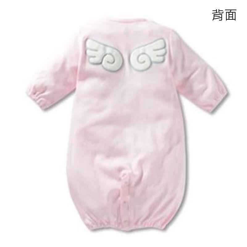 5折出清~台灣現貨 我愛爸爸我愛媽媽天使造型長袖連身衣/側開連身衣/2用連身衣 86/90-細節圖2