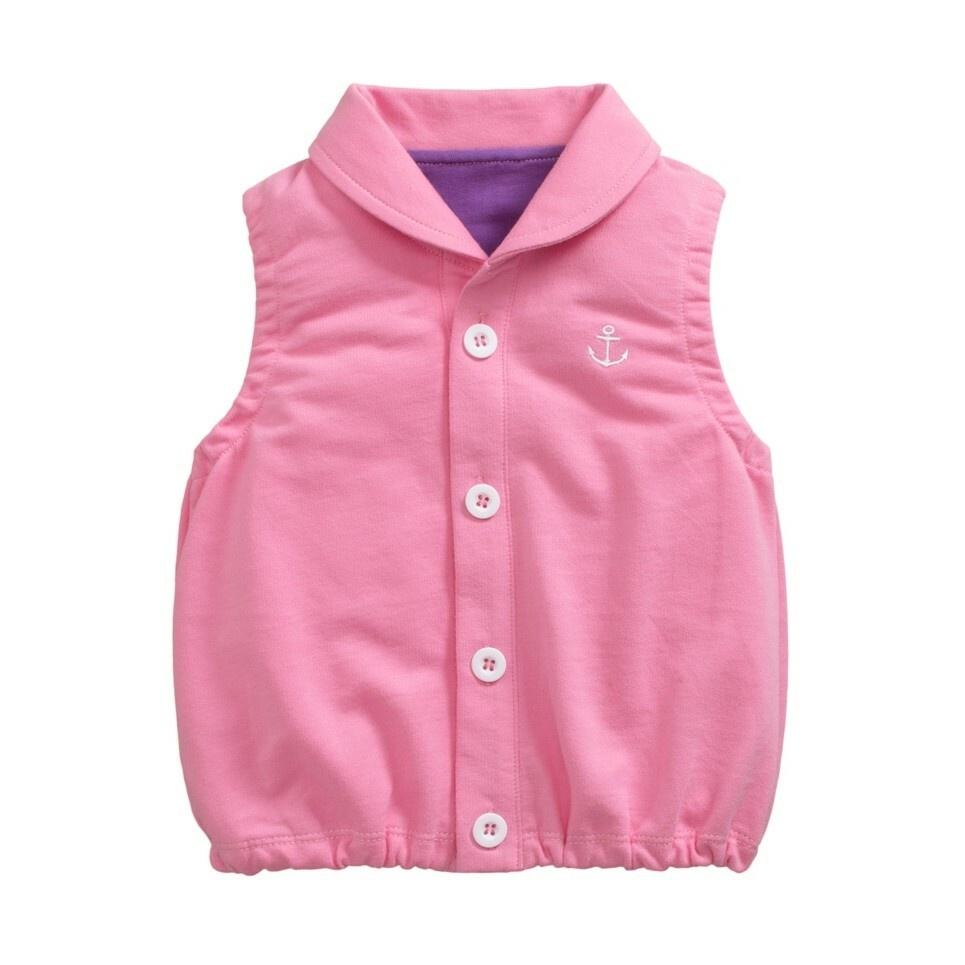 5折出清~台灣現貨 海軍標純棉毛圈有領小背心-86/90/95/100-細節圖3