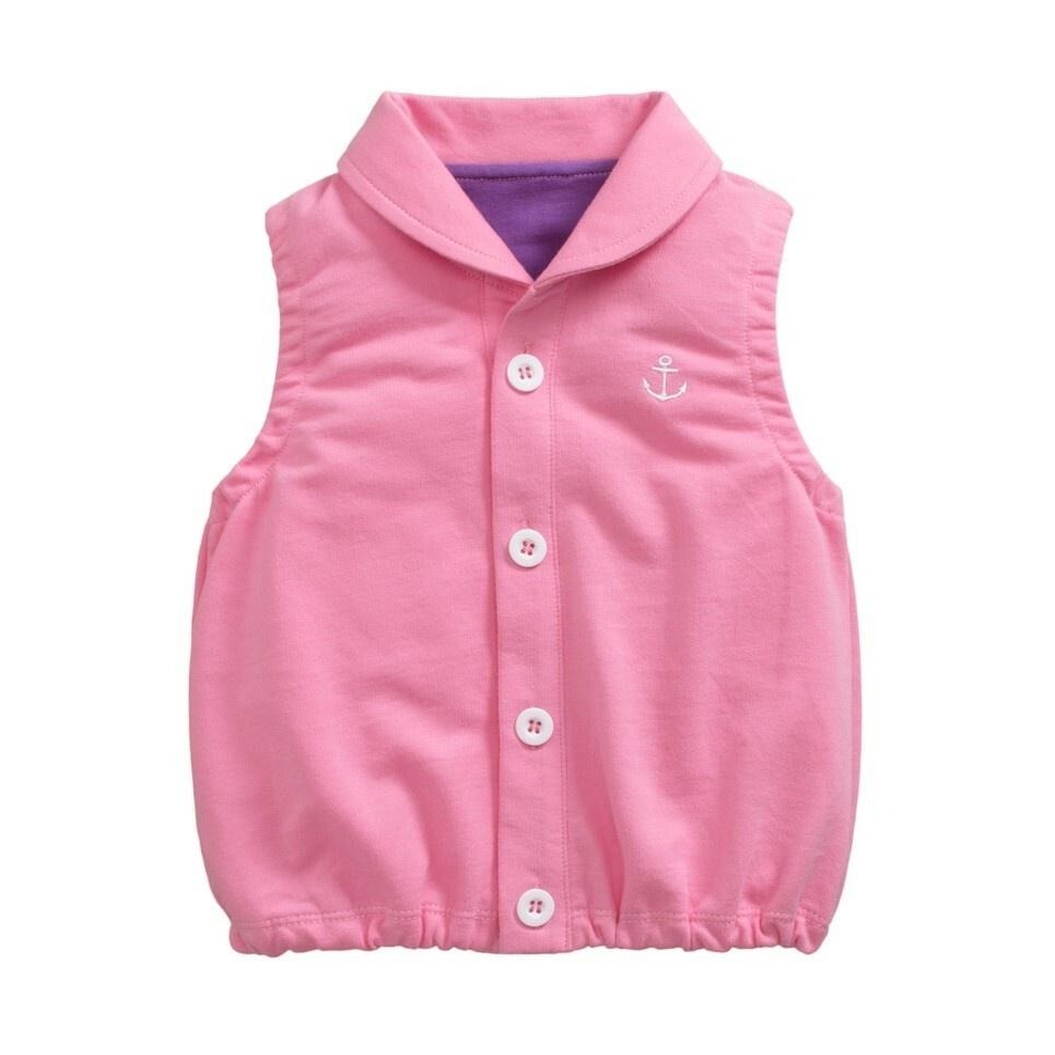 5折出清~台灣現貨 海軍標純棉毛圈有領小背心-86/90/95/100-細節圖3