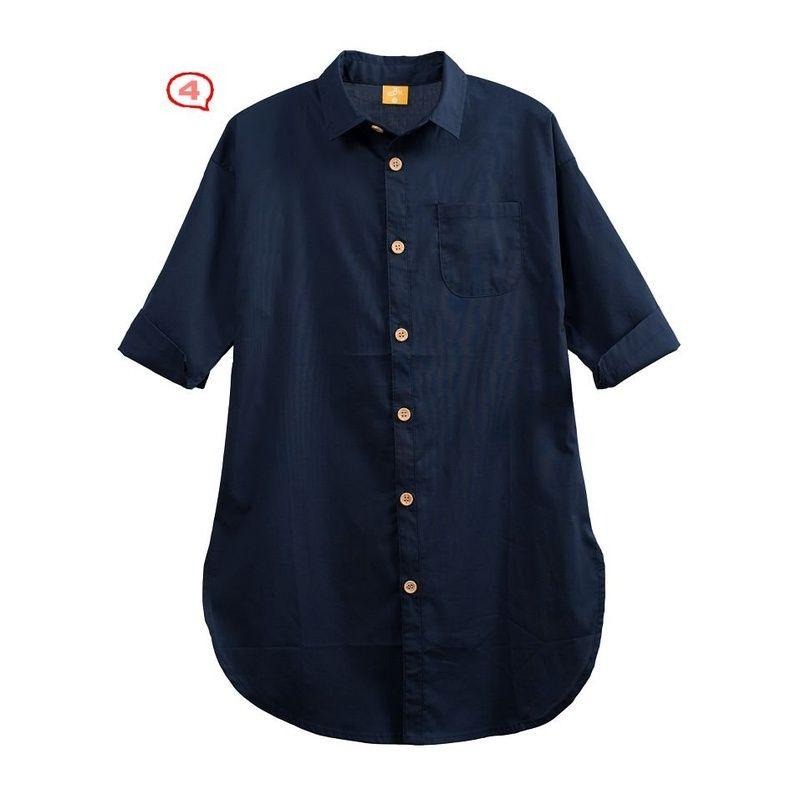 5折出清~高級精梳棉長版襯衫/女童外套/女童上衣/長袖上衣/親子裝/長版上衣-100/110/120/130/140/1-細節圖8