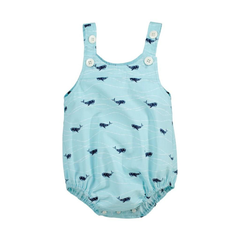 5折出清~台灣現貨 小男生印花吊帶包屁衣 背心包屁衣 襯衫棉包屁衣EPK包屁衣6m/9m/12m/18m/24m-細節圖3