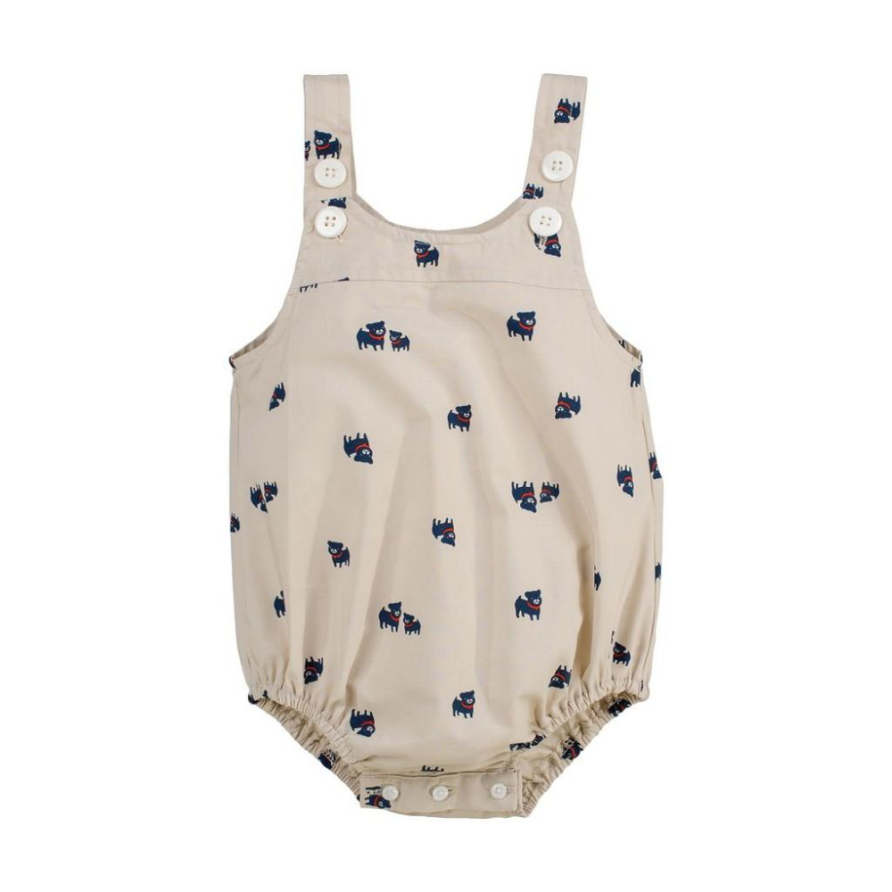 5折出清~台灣現貨 小男生印花吊帶包屁衣 背心包屁衣 襯衫棉包屁衣EPK包屁衣6m/9m/12m/18m/24m-細節圖4