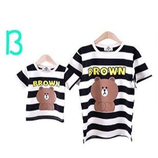 5折出清~台灣現貨 條紋咖啡熊短T,5號/7號/9號/11號/13號/15號/17號-規格圖3