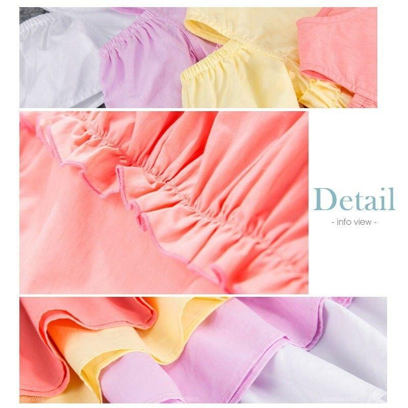 5折出清~台灣現貨 棉麻素色露肩裙式上衣,110/120/130/140/150-細節圖4