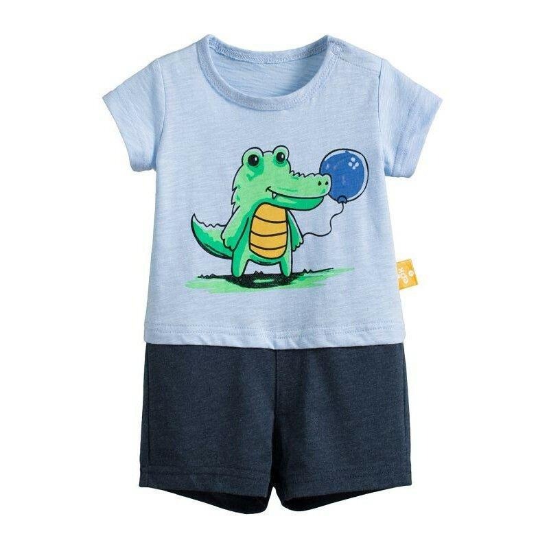 5折出清~台灣現貨 竹節棉印花肩扣假2件連身衣,6m/9m/12m/18m-細節圖3