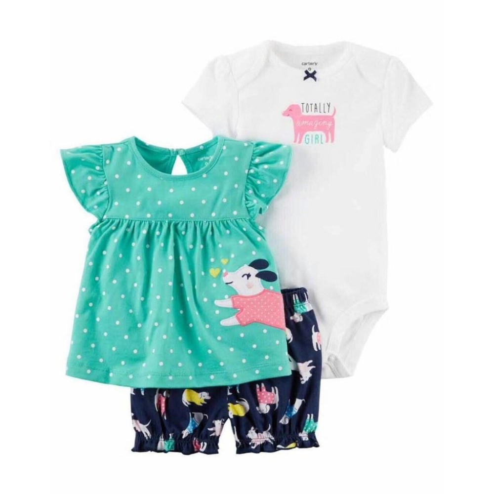 5折出清~台灣現貨 原單小女孩三件套,背心包屁衣+短袖+燈籠褲6m/9m/12m/18m/24m-細節圖6