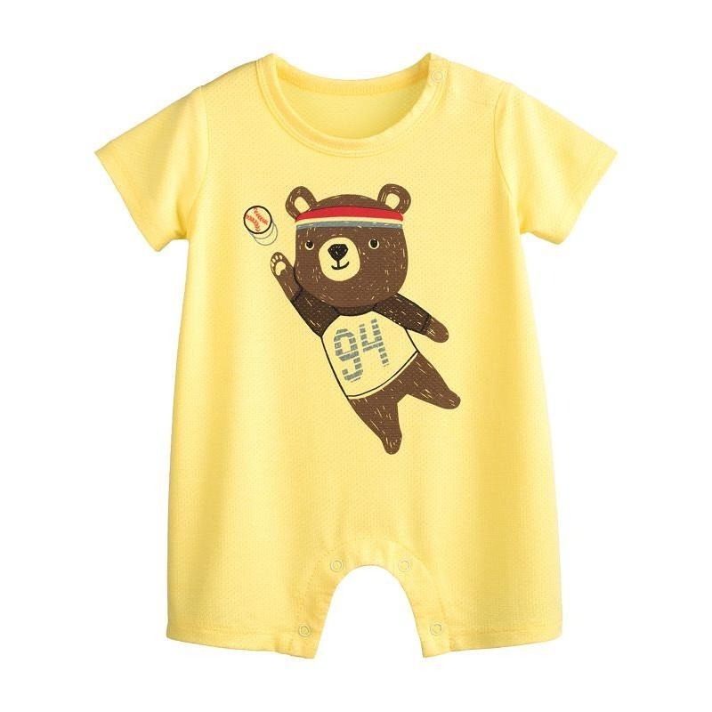 5折出清~台灣現貨 洞洞棉卡通球短袖連身衣,9m/12m/18m/24m-細節圖4