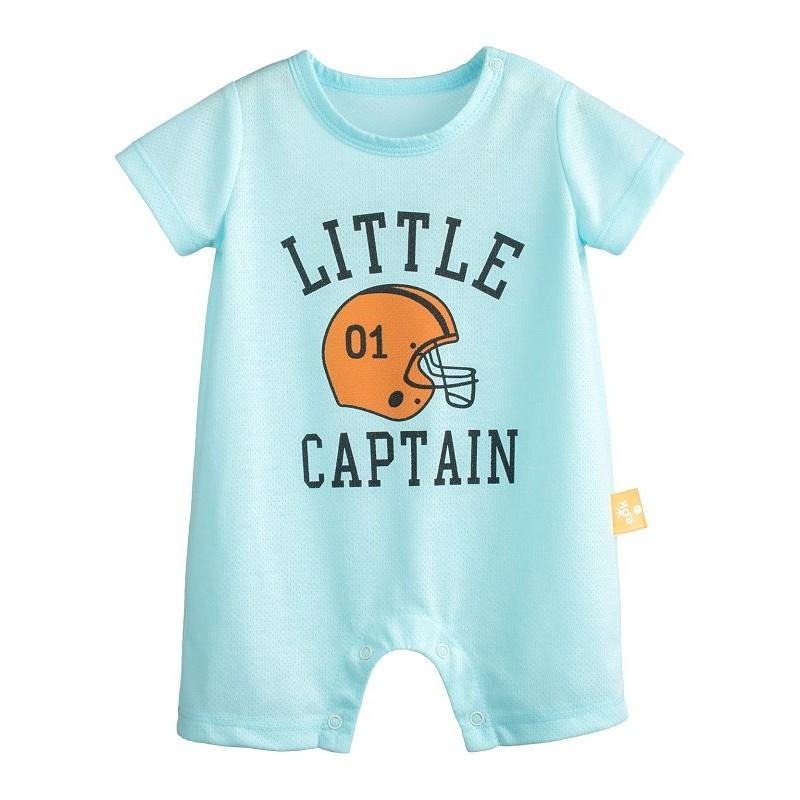 5折出清~台灣現貨 洞洞棉卡通球短袖連身衣,9m/12m/18m/24m-細節圖5