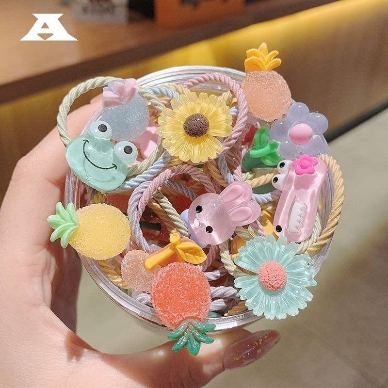 5折出清~台灣現貨 女童卡通花朵小髮圈,不挑款隨機出貨一個-細節圖3