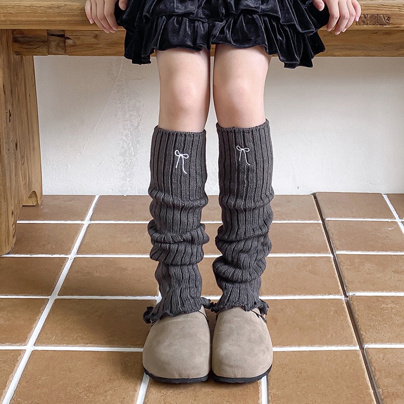 刺繡蝴蝶結深灰色