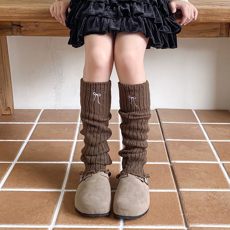 台灣現貨 女童刺繡襪套 堆堆襪套 泡泡襪套 毛線針織襪套 韓版秋冬保暖襪套-規格圖9