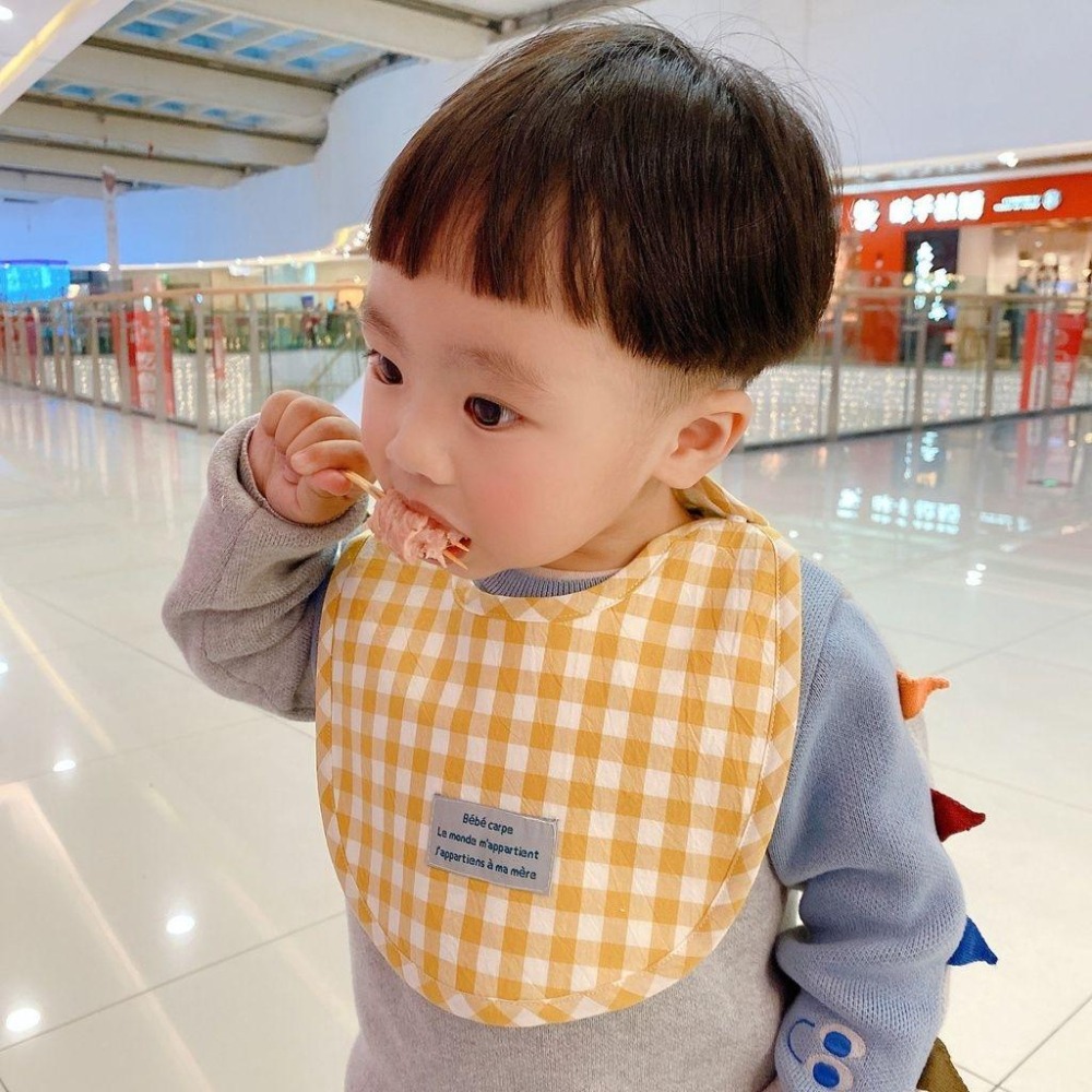 台灣現貨 韓國同款純棉寶寶漂亮圍兜/防水圍兜/口水巾,6款可選-細節圖4