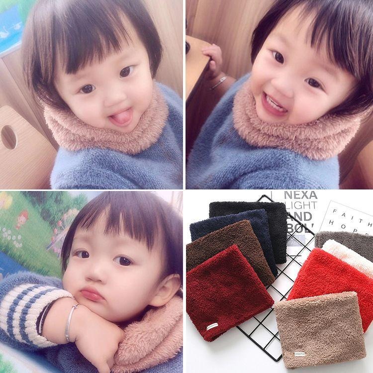 台灣現貨 韓版純色毛絨圍脖 兒童圍脖 加厚圍脖 保暖圍脖-細節圖6