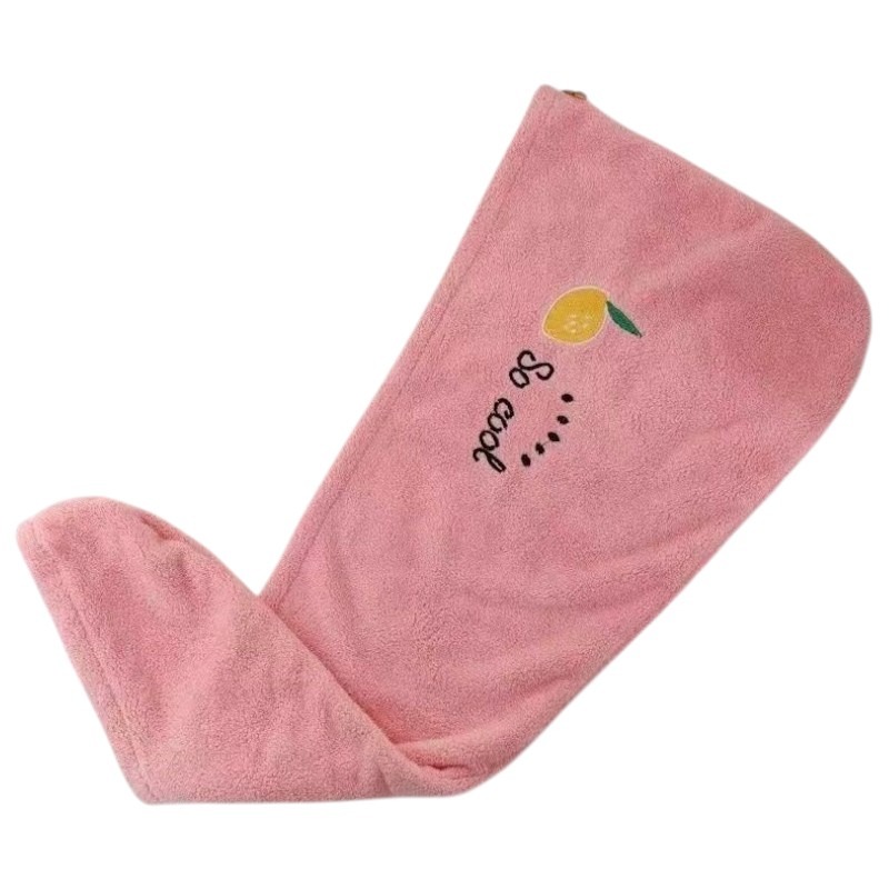 台灣現貨 刺繡小圖雙層珊瑚絨乾髮帽 擦頭巾，5色可選-規格圖8