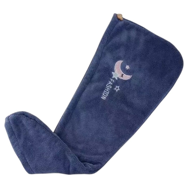 台灣現貨 刺繡小圖雙層珊瑚絨乾髮帽 擦頭巾，5色可選-規格圖8