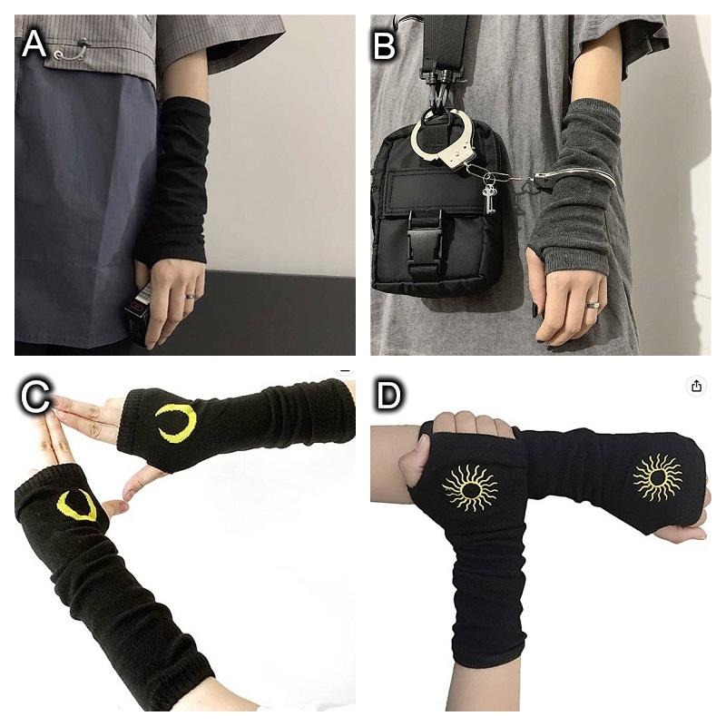 台灣現貨 忍者穿指袖套 條紋袖套 ins長款袖套 cosplay袖套-細節圖3