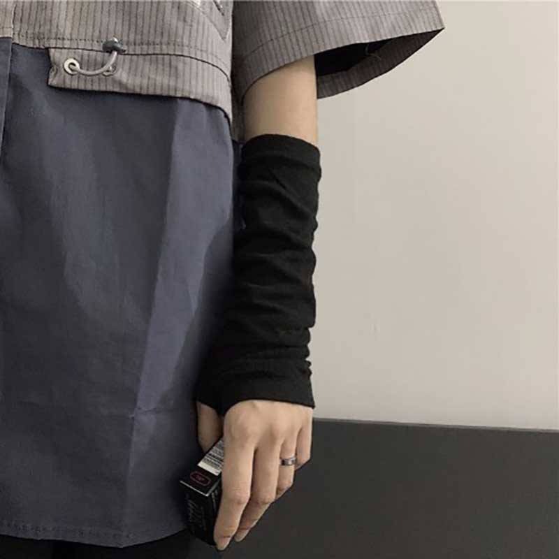 台灣現貨 忍者穿指袖套 條紋袖套 ins長款袖套 cosplay袖套-規格圖5
