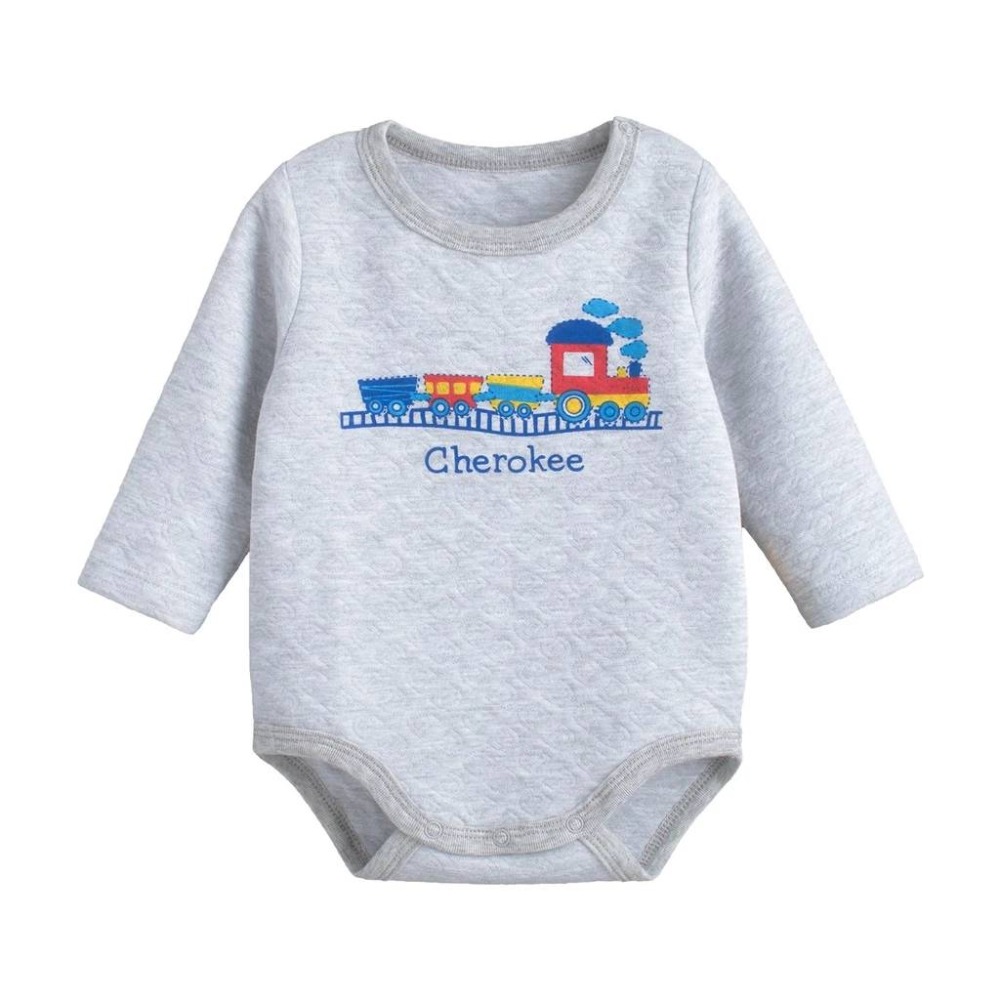 (福袋39)淺灰火車空氣棉包屁衣-M