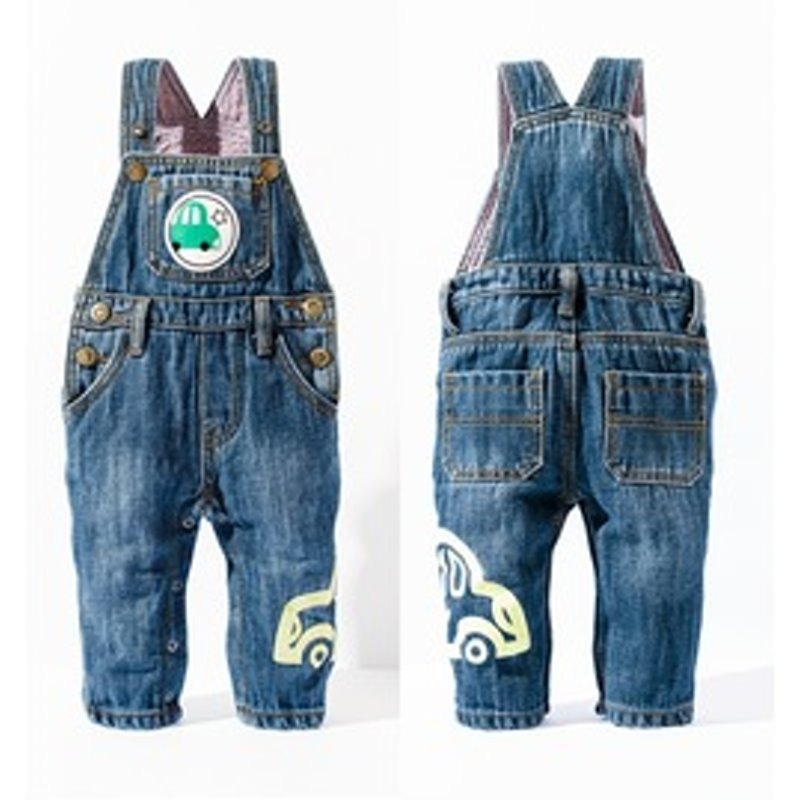 (福袋23)車車雙層牛仔吊帶褲95碼