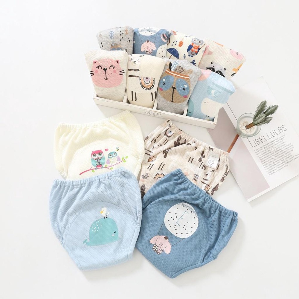 商檢合格  網眼棉學習褲 洞洞棉訓練褲 四層紗學習褲 7層布尿褲-細節圖3