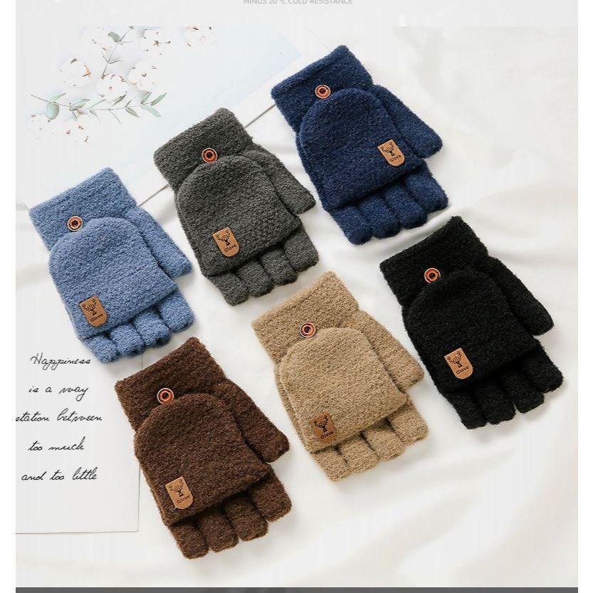 台灣現貨 秋冬百搭女手套 半指手套 翻蓋手套 保暖手套 多色可選-細節圖4