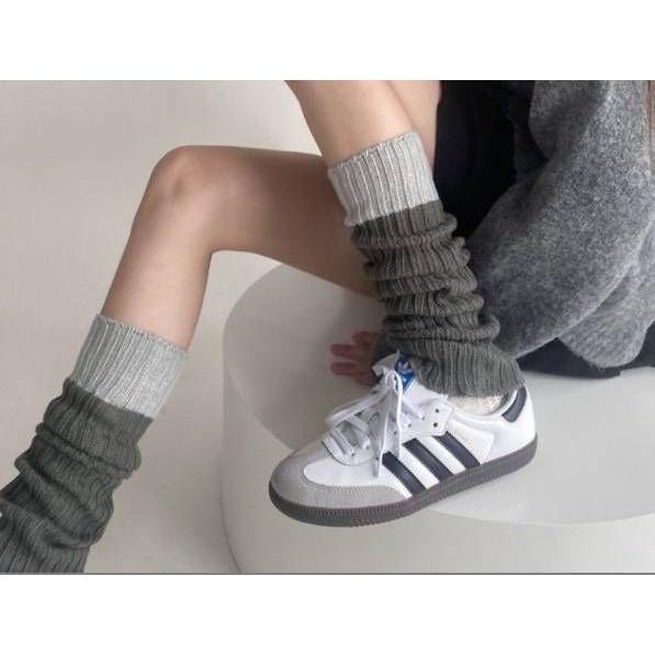 台灣現貨 針織撞色女襪套 鐵飾襪套 保暖襪套 針織襪套-細節圖8