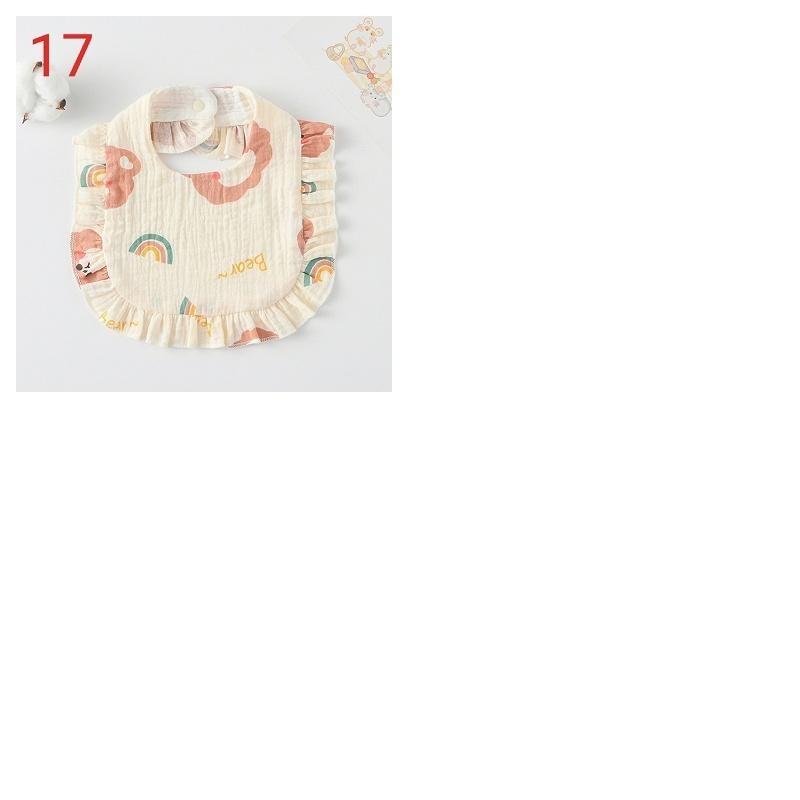 商檢合格 純棉花邊圍兜 ins寶寶口水巾 紗布花邊圍嘴-細節圖7