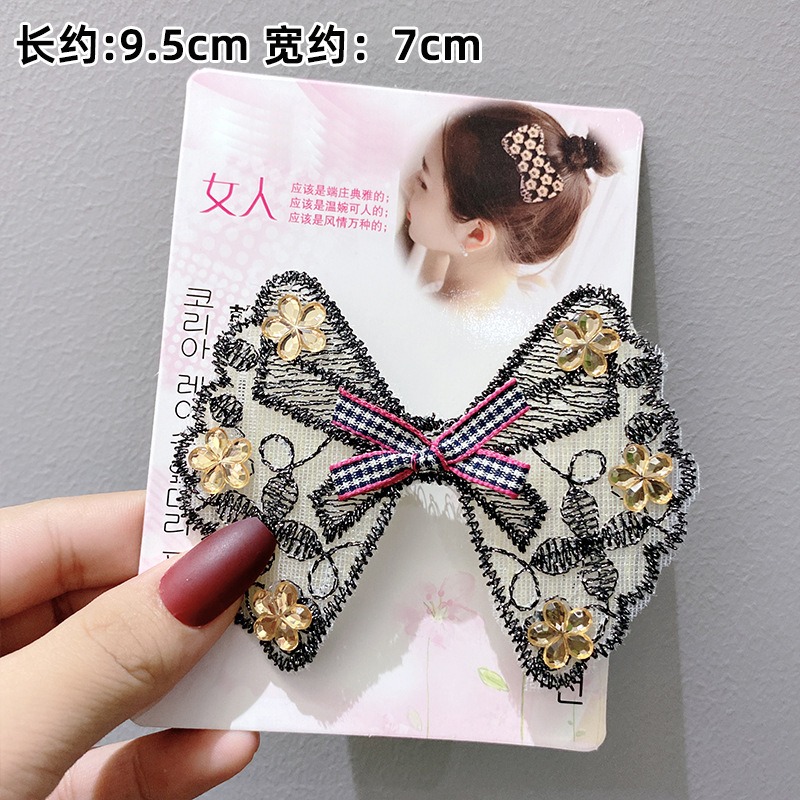 蕾絲瀏海貼 領結髮貼 蝴蝶結髮貼 碎髮整理神器 碎髮魔術貼-規格圖5
